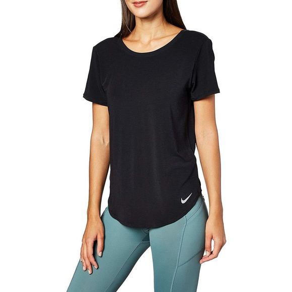 Nike CI9481-010 Women’s Sz Small Black Twist Top Short Sleeve $50 - Picture 1 of 6